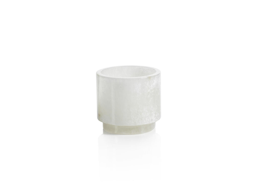 Zodax Large Trapani Polished Alabaster Stone Candle Holder