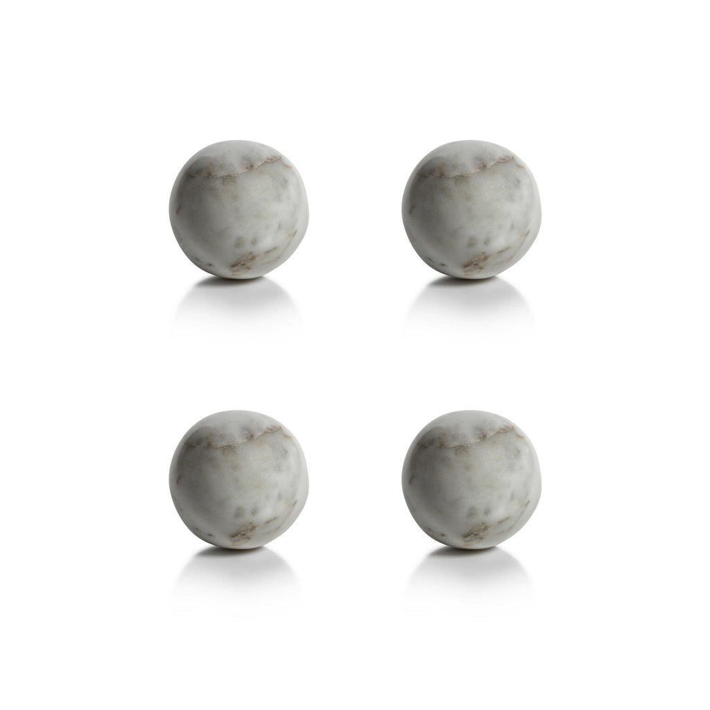 Zodax 3" Monza White Marble Fill Decorative Balls, Set of 4