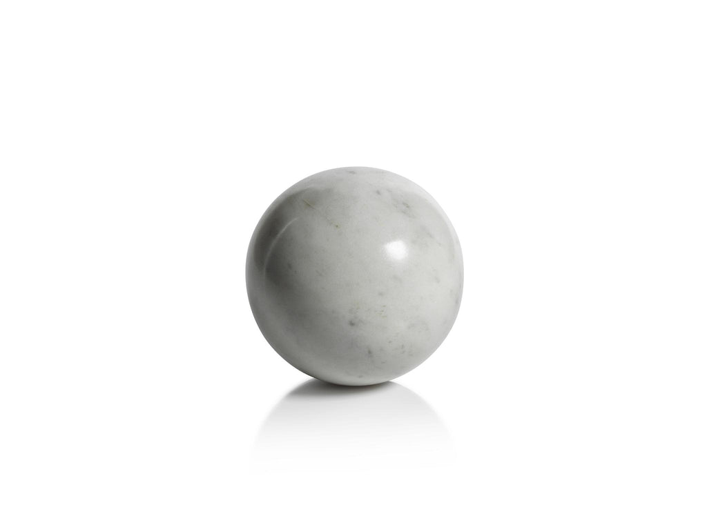 Zodax 4.5" Monza White Marble Fill Decorative Balls, Set of 4