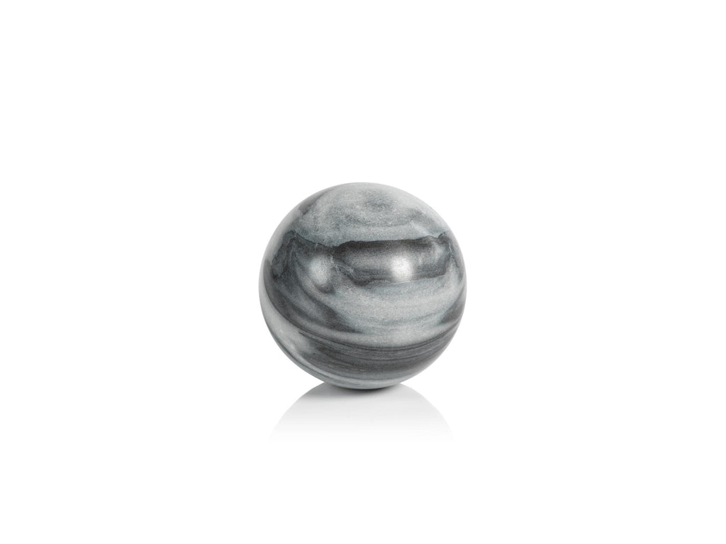 Zodax 4" Monza Gray Marble Fill Decorative Balls, Set of 4