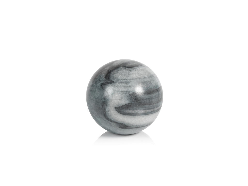 Zodax 4.5" Monza Gray Marble Fill Decorative Balls, Set of 4