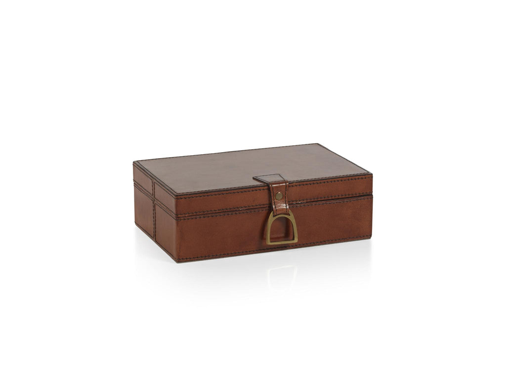 Zodax Large Chadwell Rectangular Leather Decorative Box