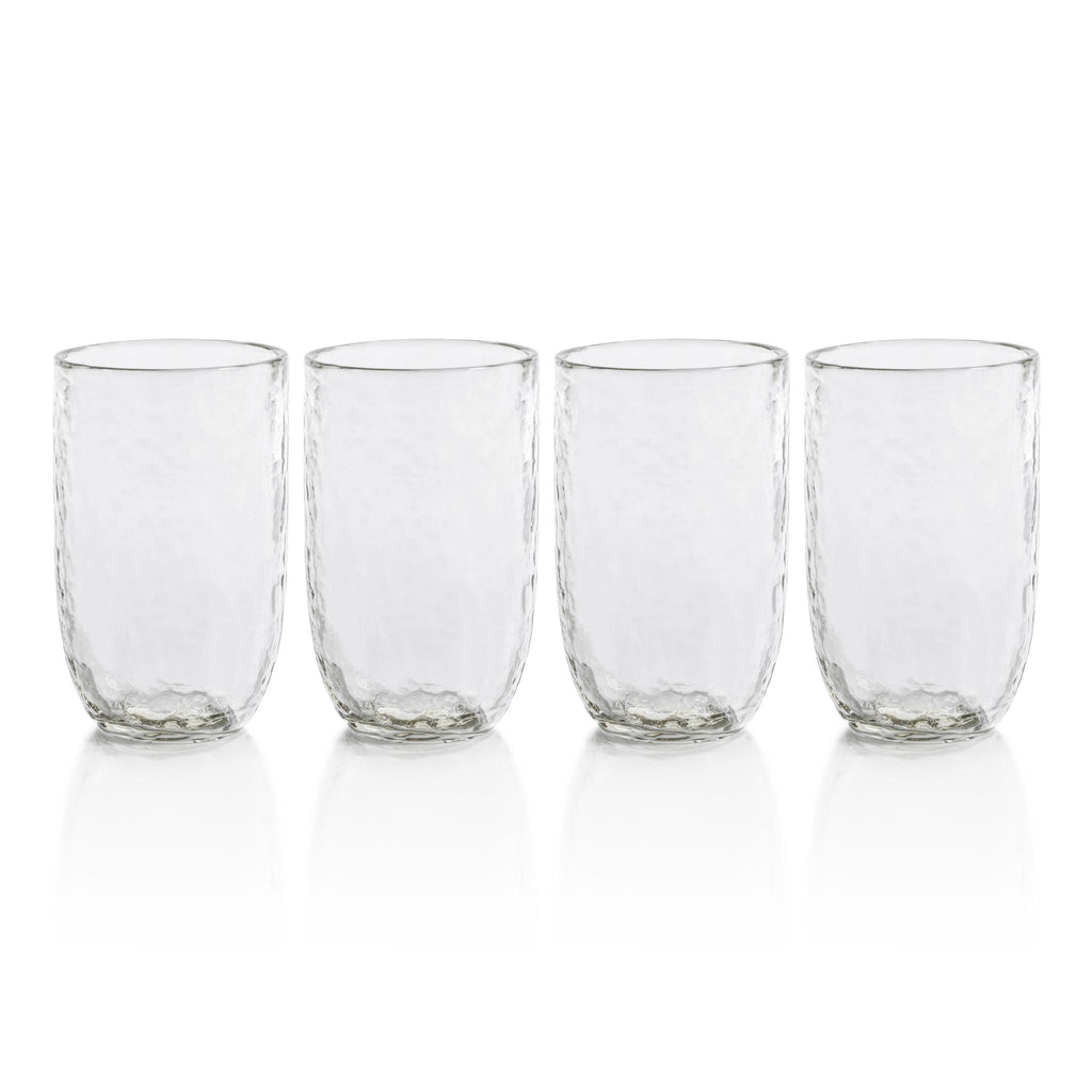 Zodax Pimlico Hammered Highball Glasses, Set of 4