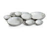 Zodax Silver Cluster Of Nine Round Serving Bowls With White Enamel Interior