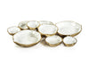 Zodax Gold Cluster Of Nine Round Serving Bowls With White Enamel Interior