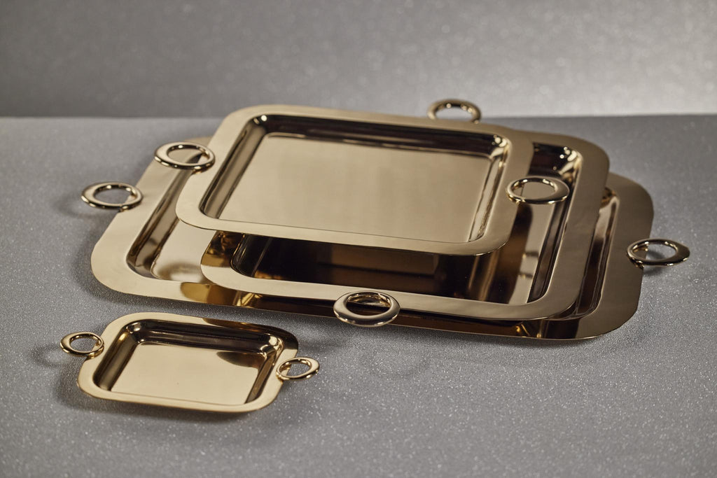 Zodax 10.25" x 7" Ollie Gold Polished Brass Serving Tray