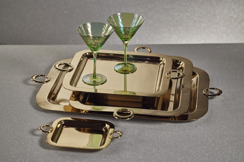 Zodax 10.25" x 7" Ollie Gold Polished Brass Serving Tray