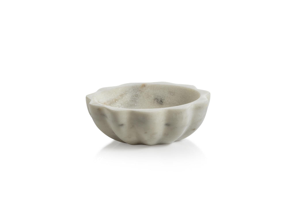 Zodax Rimini Scalloped Marble Condiment Bowls, Set of 2