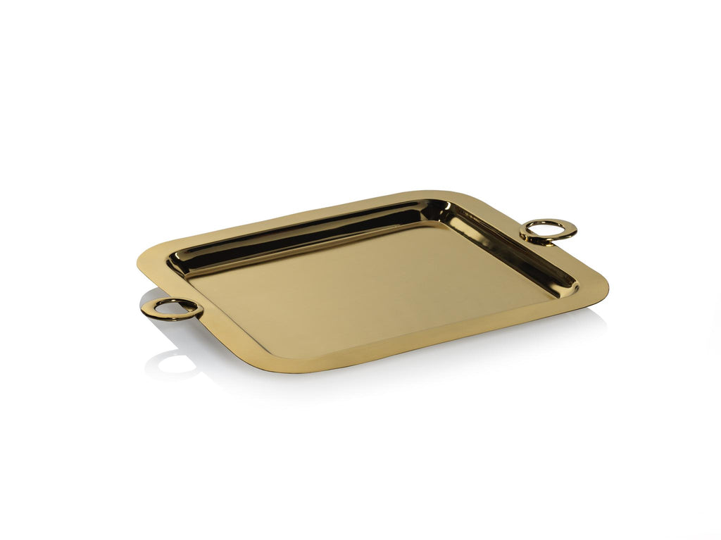 Zodax 21.25" x 15.5" Ollie Gold Polished Brass Serving Tray