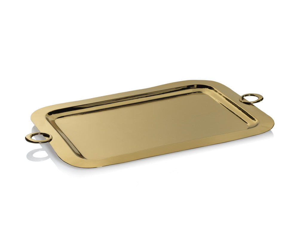 Zodax 26.75" x 16" Ollie Gold Polished Brass Serving Tray