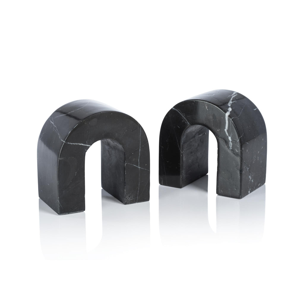 Zodax Black Marquina Martil Marble Bookends, Set of 2