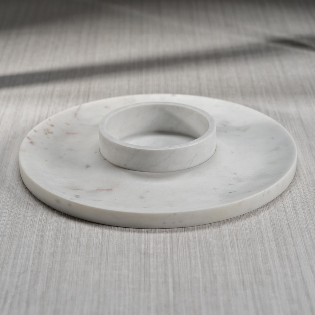 Zodax Medan Marble Chip and Dip Server