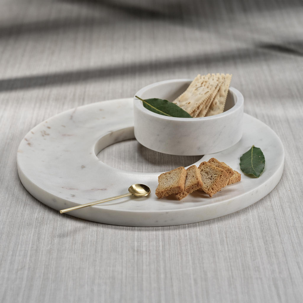 Zodax Medan Marble Chip and Dip Server