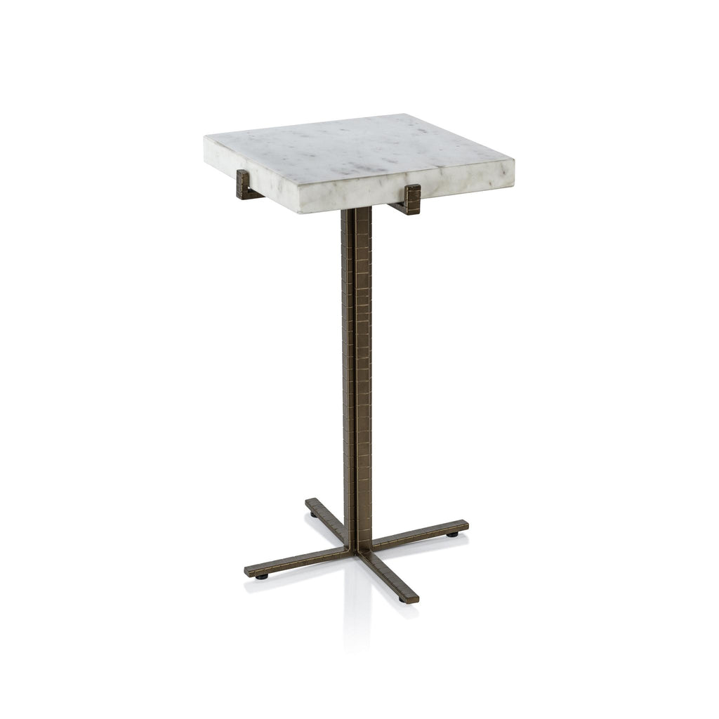 Zodax Modico Marble on Antique Brass Side Table