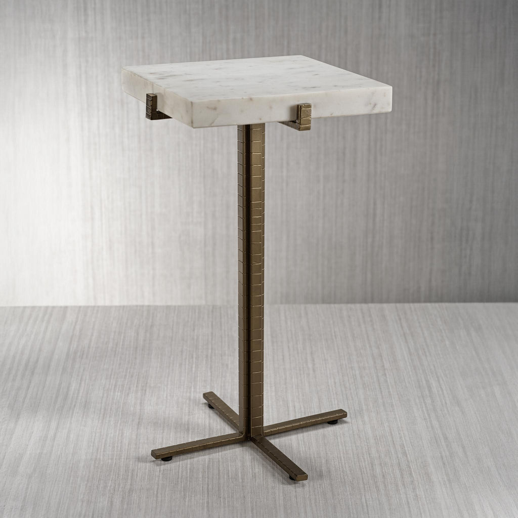 Zodax Modico Marble on Antique Brass Side Table