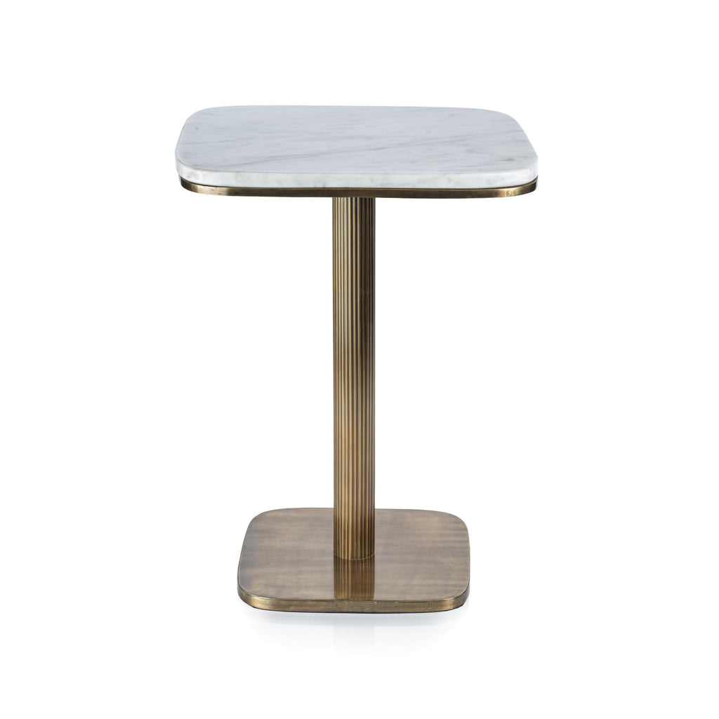 Zodax Bitonto Marble on Antique Brass Side Table