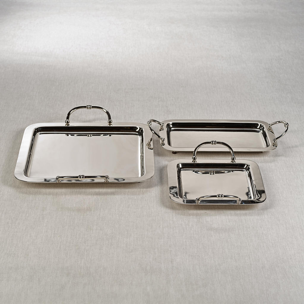 Zodax X-Small Nickel Manetta Polished Steel and Brass Tray