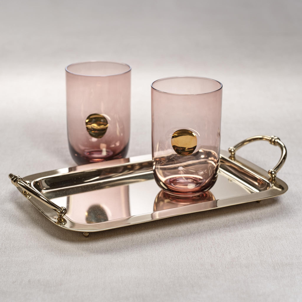 Zodax Small Gold Manetta Polished Steel and Brass Tray