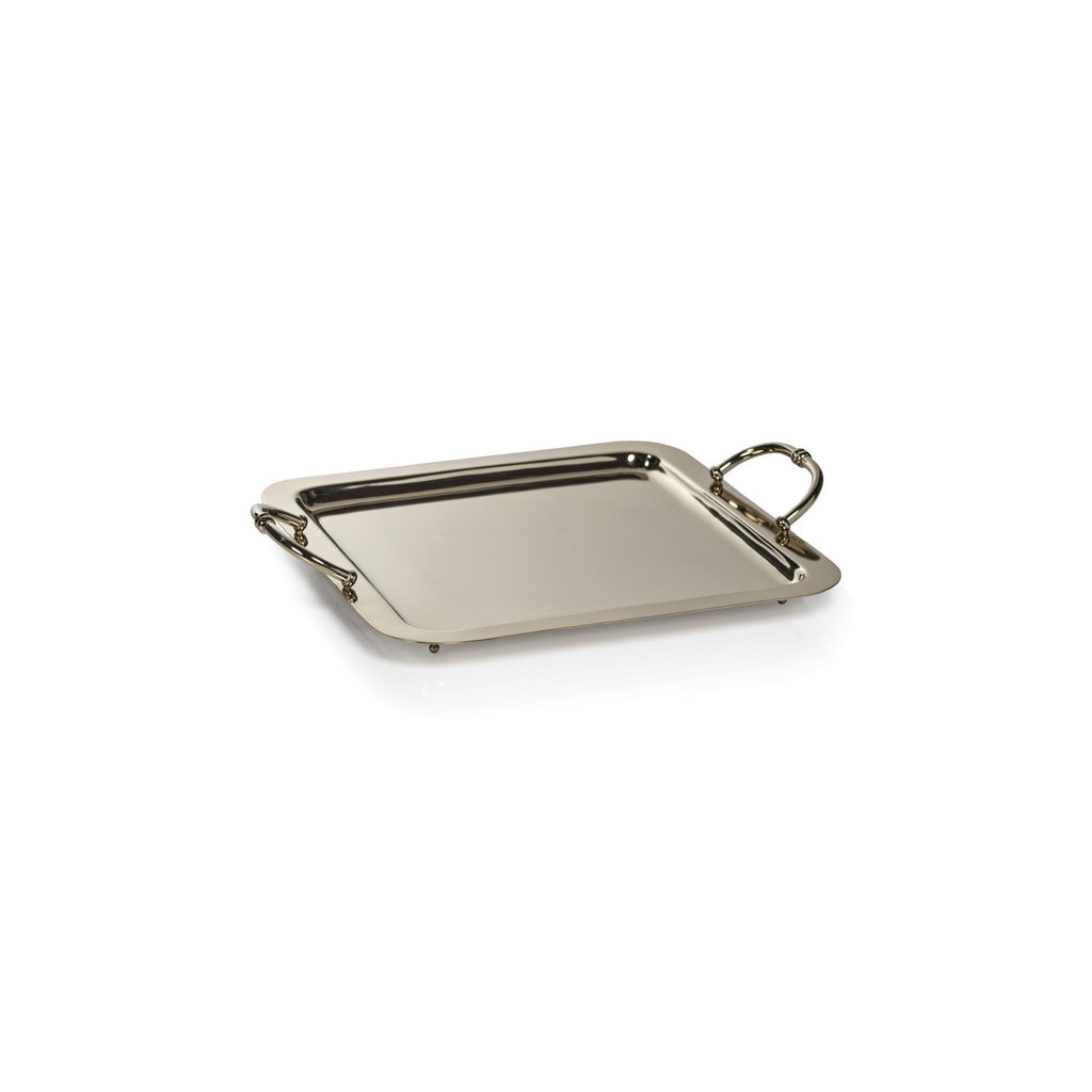 Zodax Medium Gold Manetta Polished Steel and Brass Tray