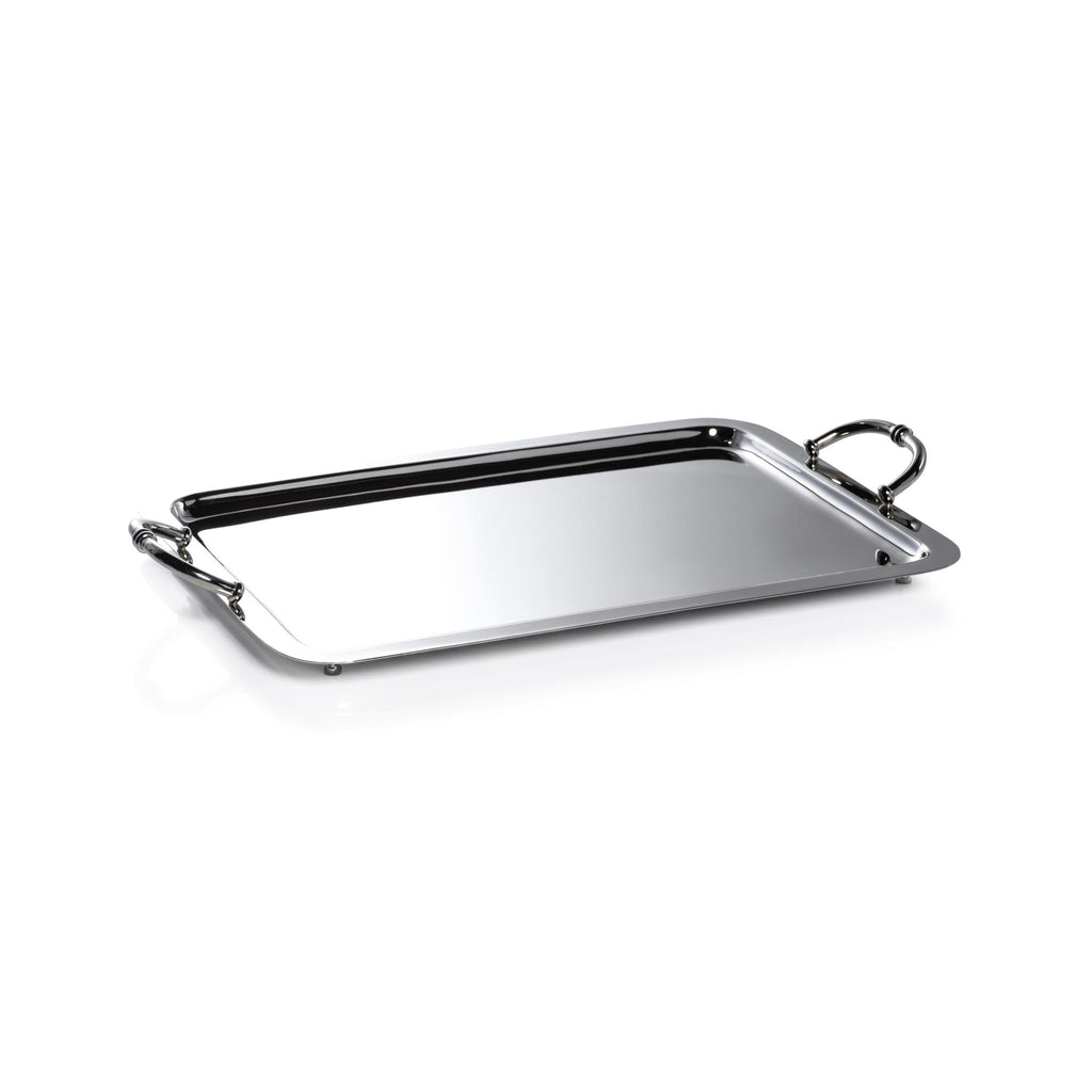 Zodax Large Nickel Manetta Polished Steel and Brass Tray