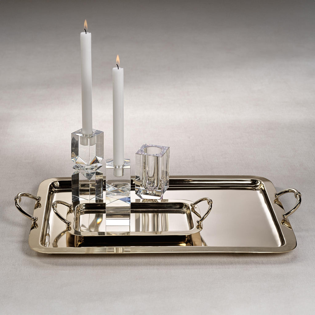 Zodax X-Large Gold Manetta Polished Steel and Brass Tray