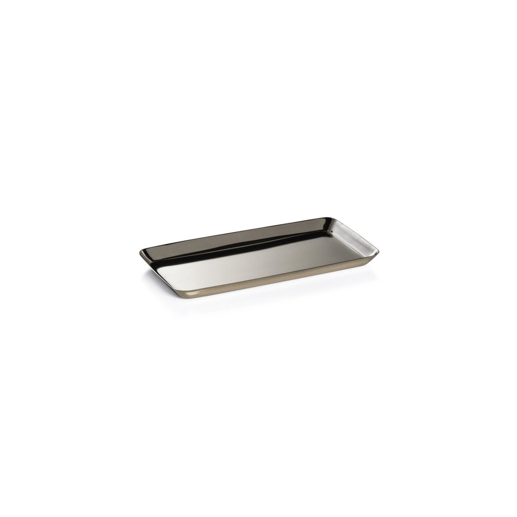 Zodax Small Gold Perpignan Versatile Rectangular Polished Steel Tray