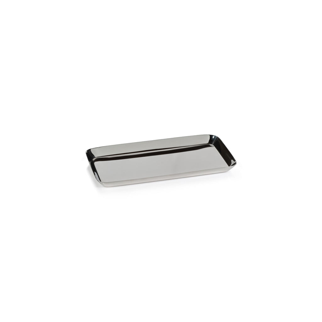 Zodax Small Nickel Perpignan Versatile Rectangular Polished Steel Tray