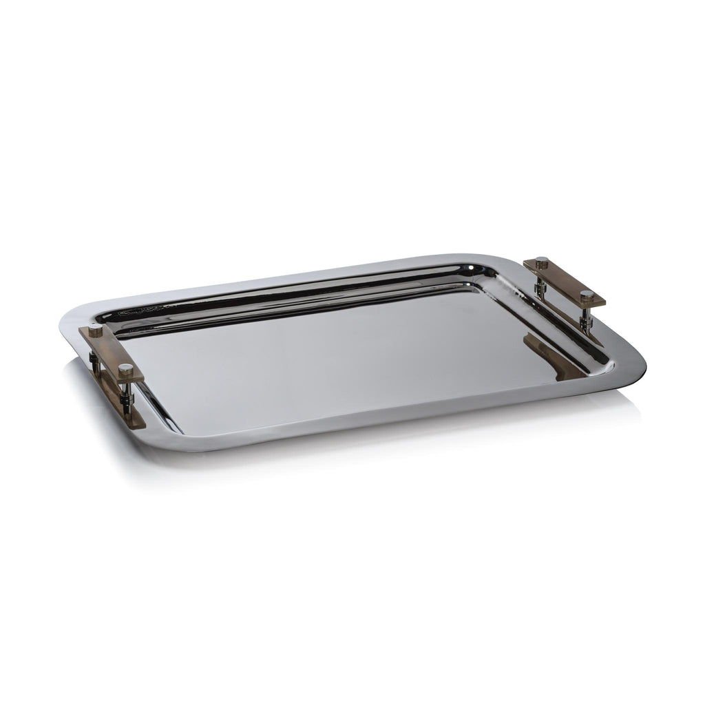 Zodax Bayeux Steel Serving Tray with Horn Handles