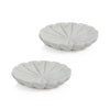 Zodax Marble White Kara 2-Piece Flower Marble Decorative Dish Set