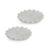 Zodax White Kara 2-Piece Lotus Marble Decorative Dish Set