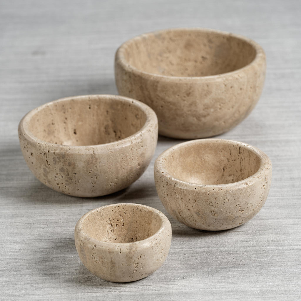 Zodax 6" Sulu MultiServe Beige Travertine Bowl