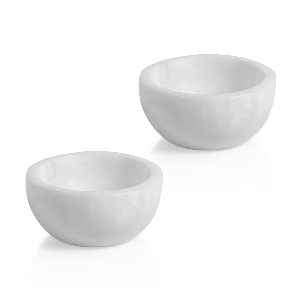 Zodax 3" Baltic MultiServe White Alabaster Bowls, Set of 2