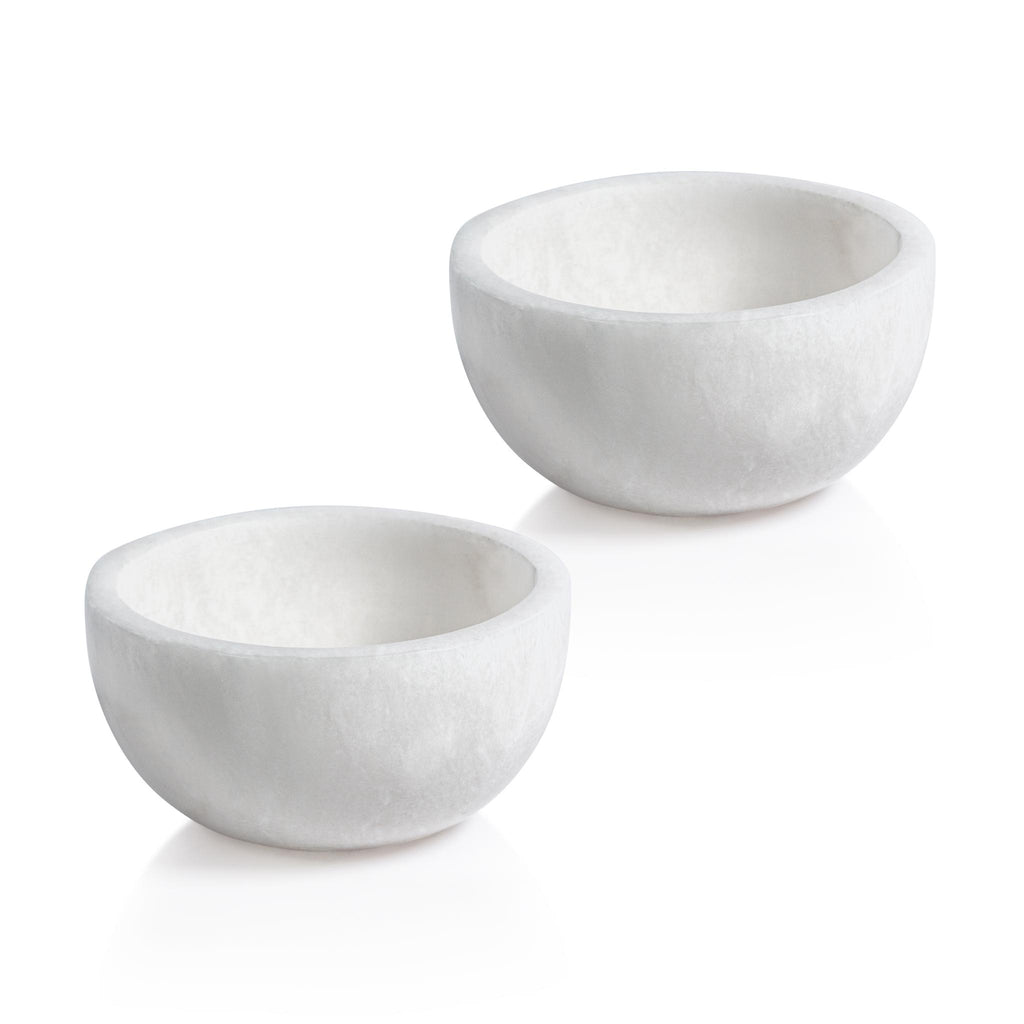 Zodax 4" Baltic MultiServe White Alabaster Bowls, Set of 2