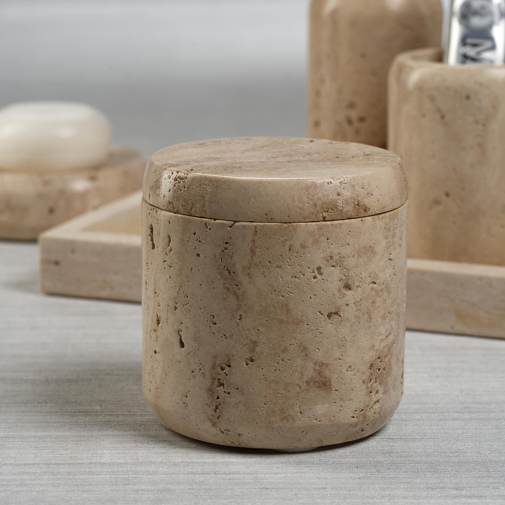 Zodax Scotia Travertine Marble Lidded Canister