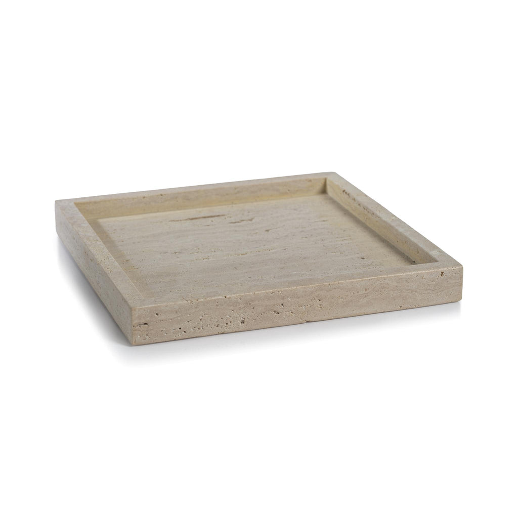 Zodax 11" x 11" Scotia Travertine Marble Vanity Tray