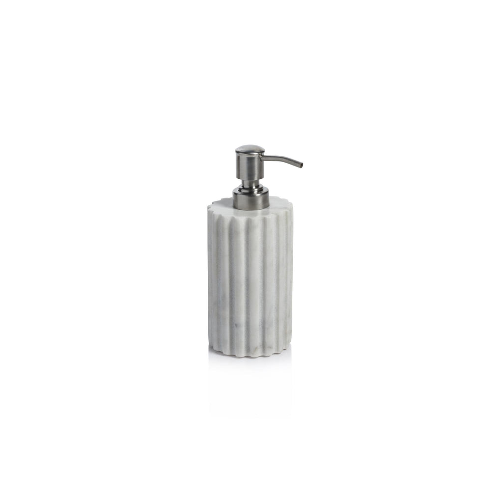 Zodax Calabria Fluted Marble Soap / Lotion Dispenser