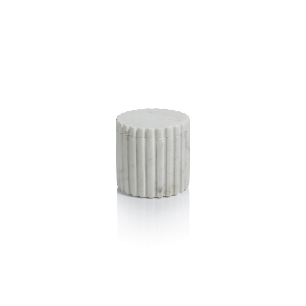 Zodax Calabria  Fluted Marble Lidded Canister