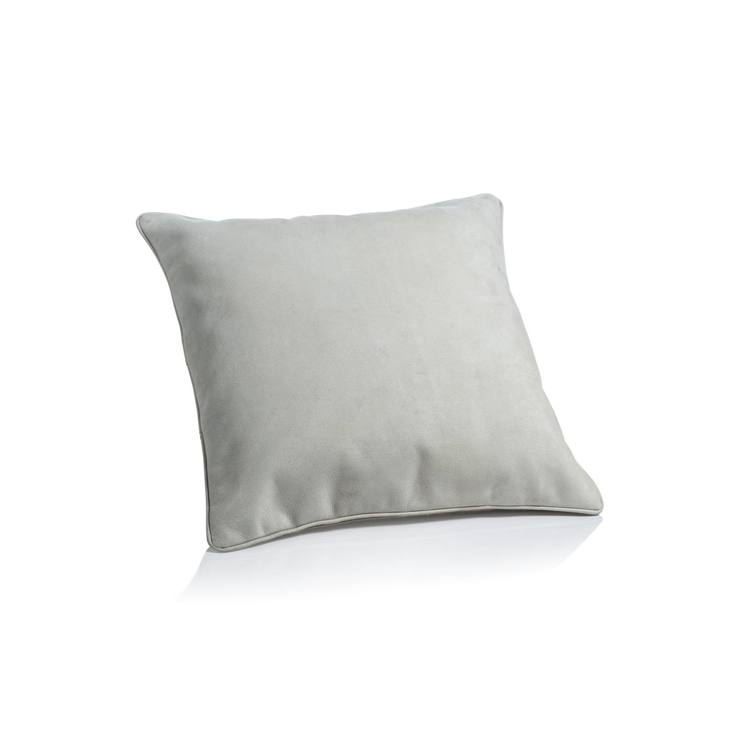 Zodax 18" x 18" Alabaster White Carpi Leather & Lux Linen Blend Accent Pillow