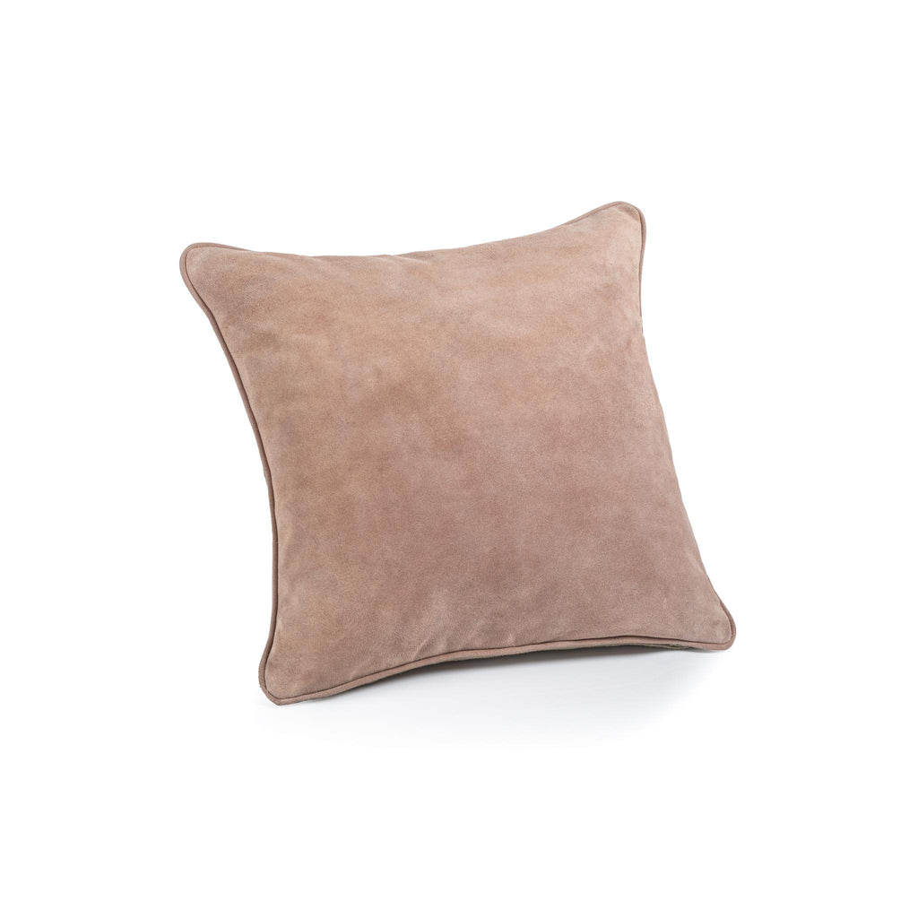 Zodax 18" x 18" Amalfi Blush Carpi Leather & Lux Linen Blend Accent Pillow