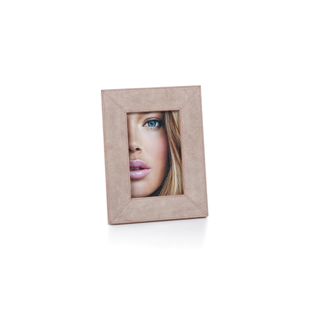 Zodax 4" x 6" Amalfi Blush Carpi Suede Lux Photo Frame