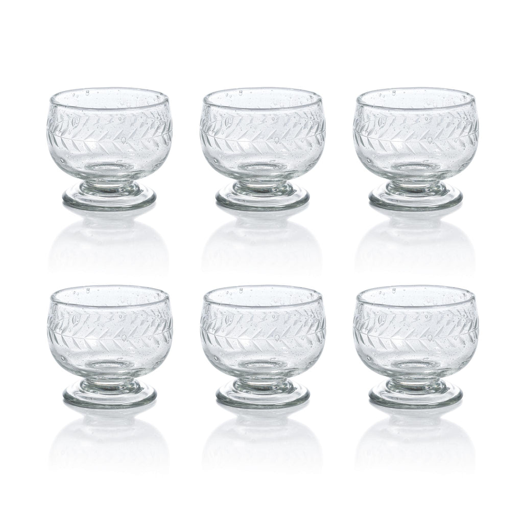 Zodax Patia Handmade Etched Tequila / Mezcal Glasses, Set of 6