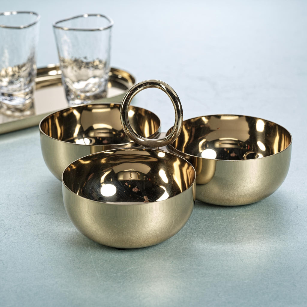 Zodax Gold Andaman Cocktail Condiment Bowl Set