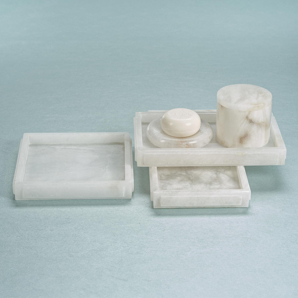 Zodax 8.5" x 8.5" Cremona Alabaster Vanity Tray