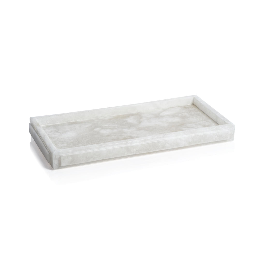 Zodax 14" x 7" Cremona Alabaster Vanity Tray