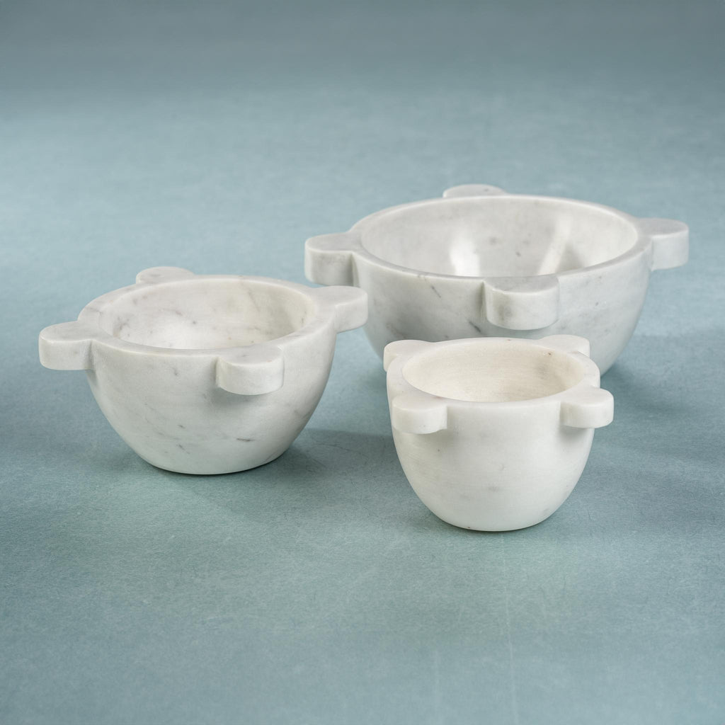 Zodax Small White Ross Marble Mortar / Condiment Bowl