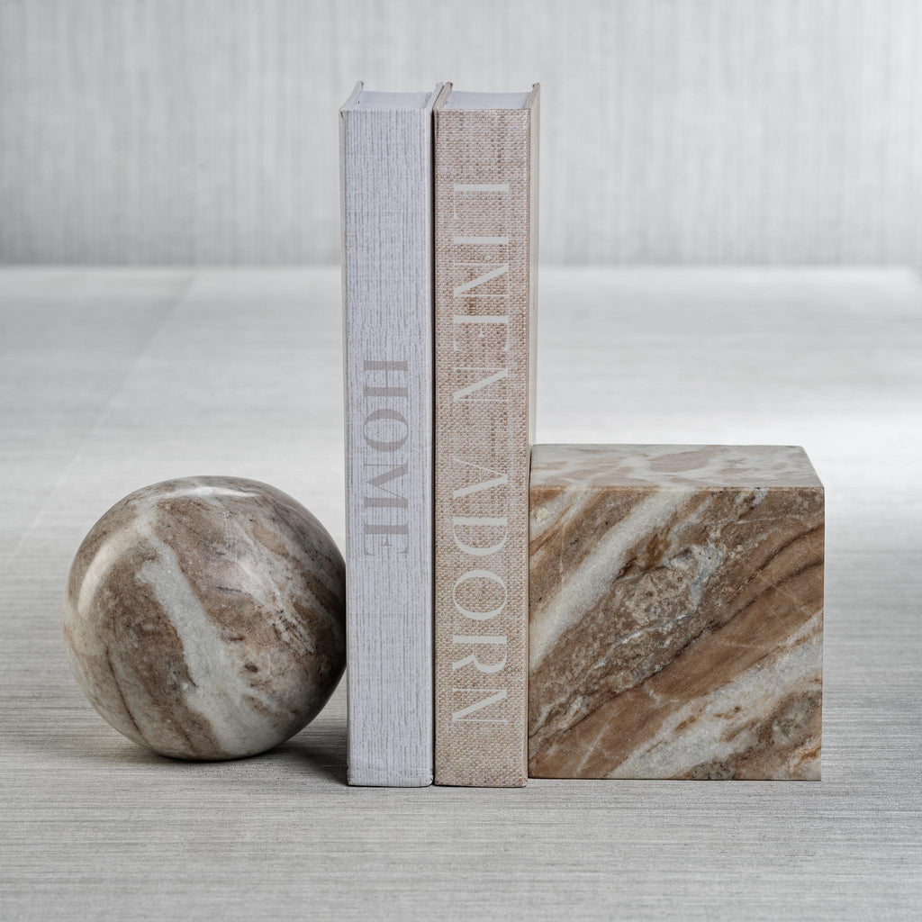 Zodax Cube Altamura Marble Bookend