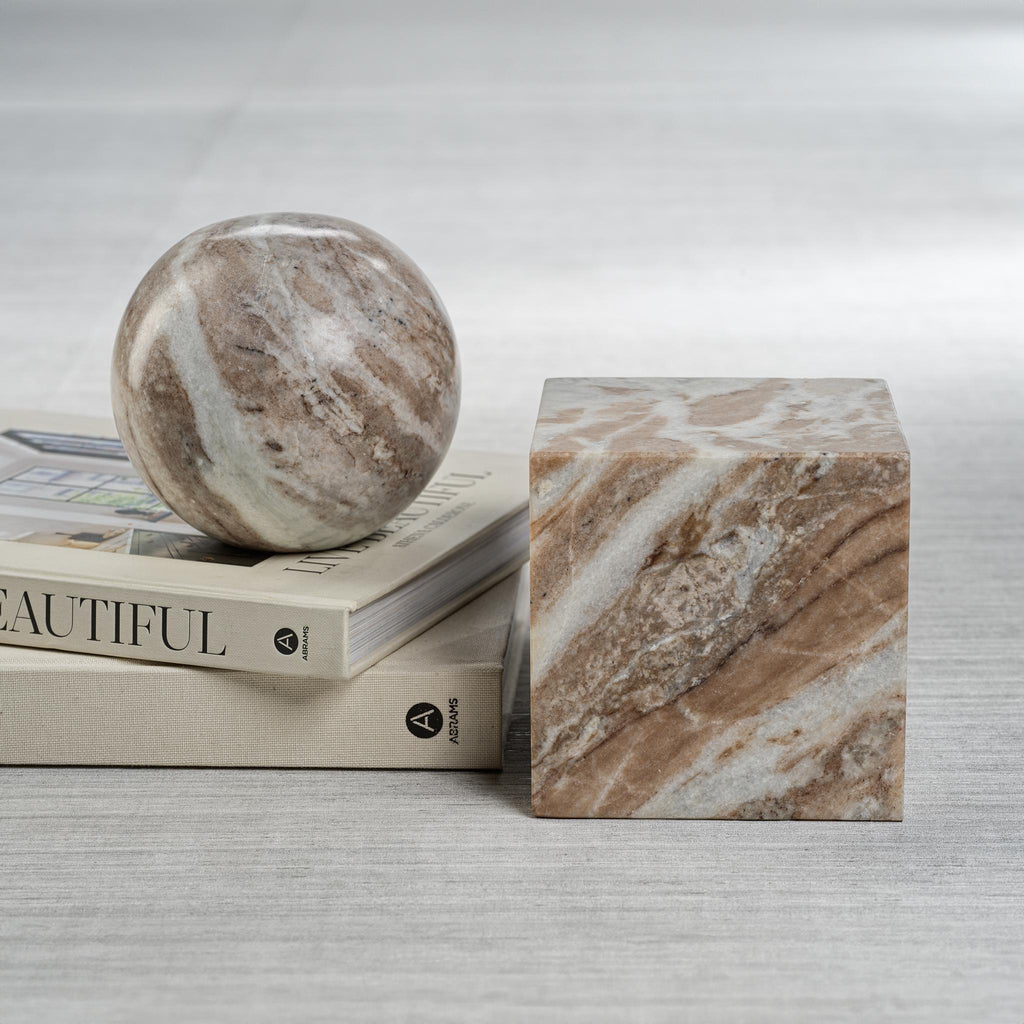 Zodax Cube Altamura Marble Bookend