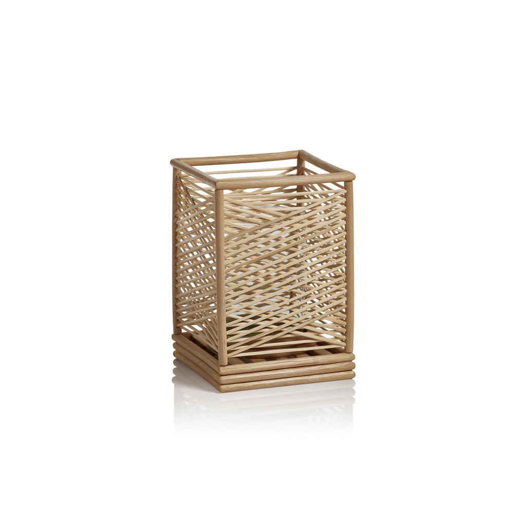 Zodax 6.5" x 9.5" Cebu Bamboo Hurricane w/ Crisscross Pattern