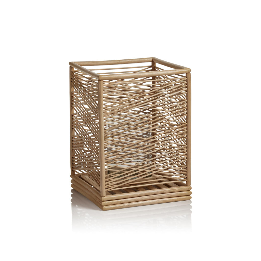 Zodax 8.5" x 12" Cebu Bamboo Hurricane w/ Crisscross Pattern