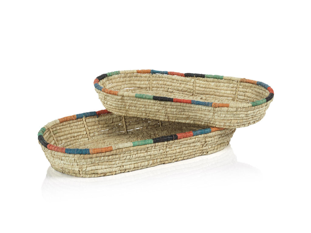 Zodax Oval Bizerte Coiled Raffia Baskets, Set of 2